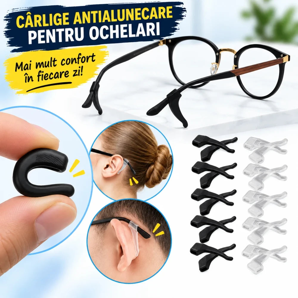 Cârlige antialunecare pentru ochelari - 5 Seturi